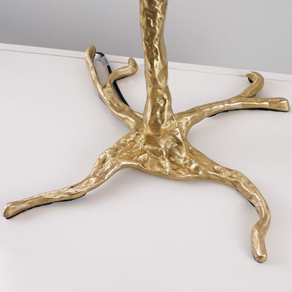 Ostrich Feather Brass Floor Lamp, Hollywood Regency Glam, Hand-Dyed Plumes, Plug-In