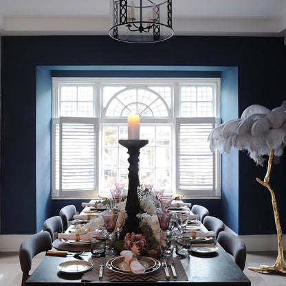 Ostrich Feather Brass Floor Lamp, Hollywood Regency Glam, Hand-Dyed Plumes, Plug-In