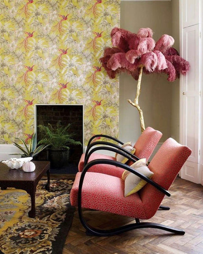 Ostrich Feather Brass Floor Lamp, Hollywood Regency Glam, Hand-Dyed Plumes, Plug-In