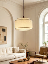 Halvor Pendant Lighting for Kitchen Island, Tiered Linen-Look Fabric Shade, Adjustable Cord