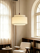 Halvor Pendant Lighting for Kitchen Island, Tiered Linen-Look Fabric Shade, Adjustable Cord