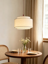 Halvor Pendant Lighting for Kitchen Island, Tiered Linen-Look Fabric Shade, Adjustable Cord