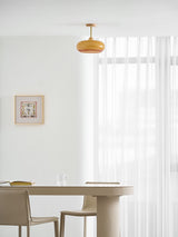 Eskil Ceiling Light Fixture, 11 Inch Ceiling Lamp, Natural Wood Color, Bedroom & Living Room