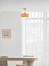 Eskil Ceiling Light Fixture, 11 Inch Ceiling Lamp, Natural Wood Color, Bedroom & Living Room