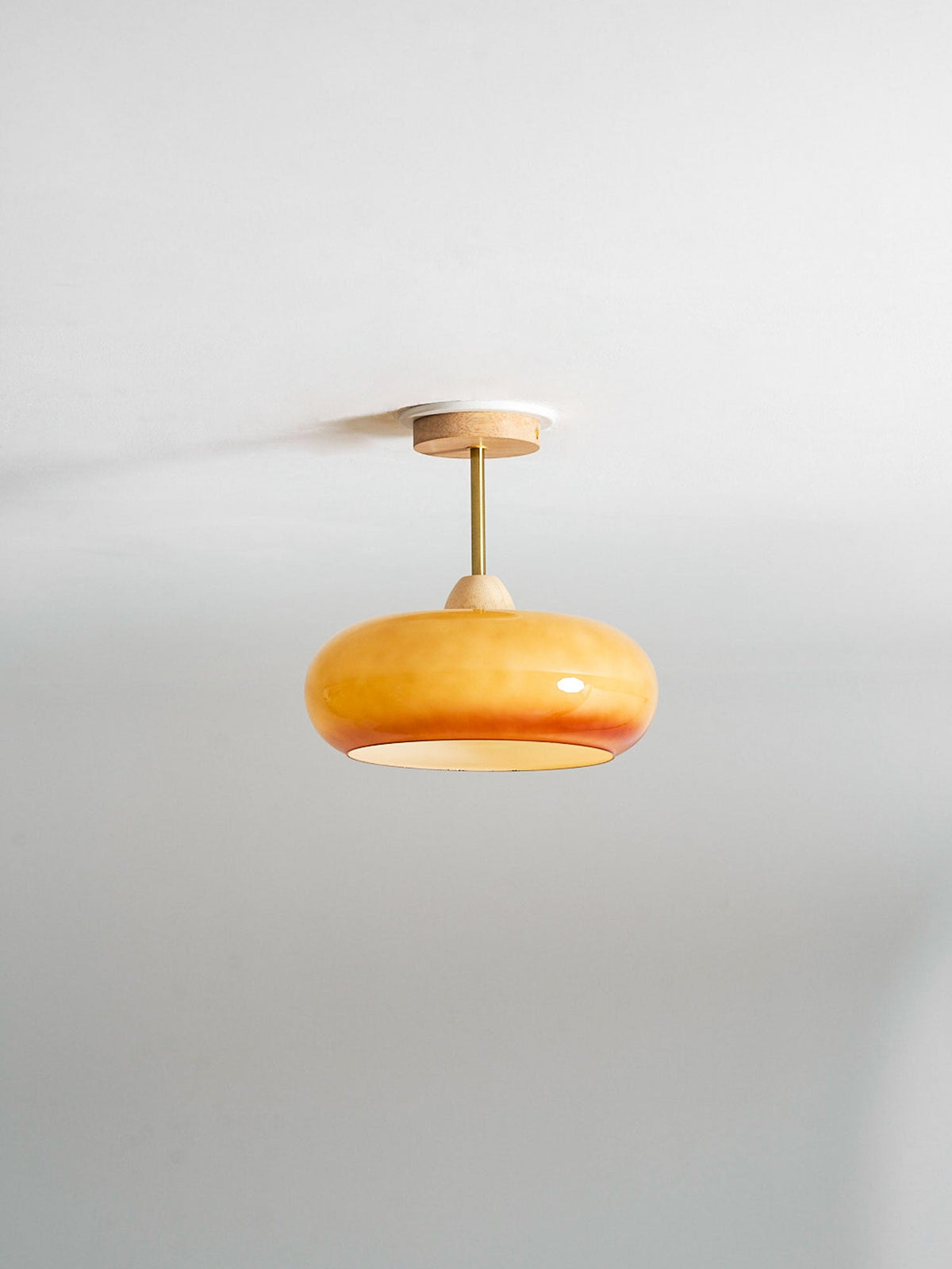 Eskil Ceiling Light Fixture, 11 Inch Ceiling Lamp, Natural Wood Color, Bedroom & Living Room