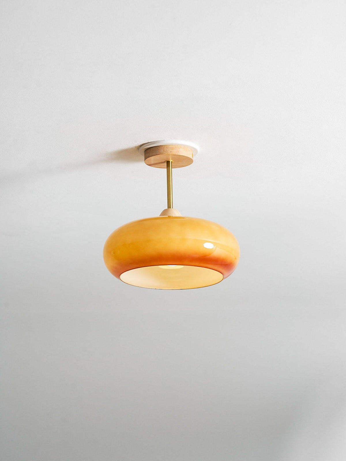 Eskil Ceiling Light Fixture, 11 Inch Ceiling Lamp, Natural Wood Color, Bedroom & Living Room