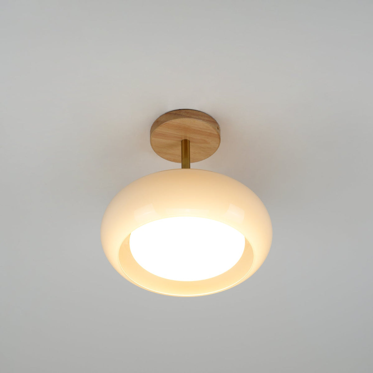 Eskil Ceiling Light Fixture, 11 Inch Ceiling Lamp, Natural Wood Color, Bedroom & Living Room
