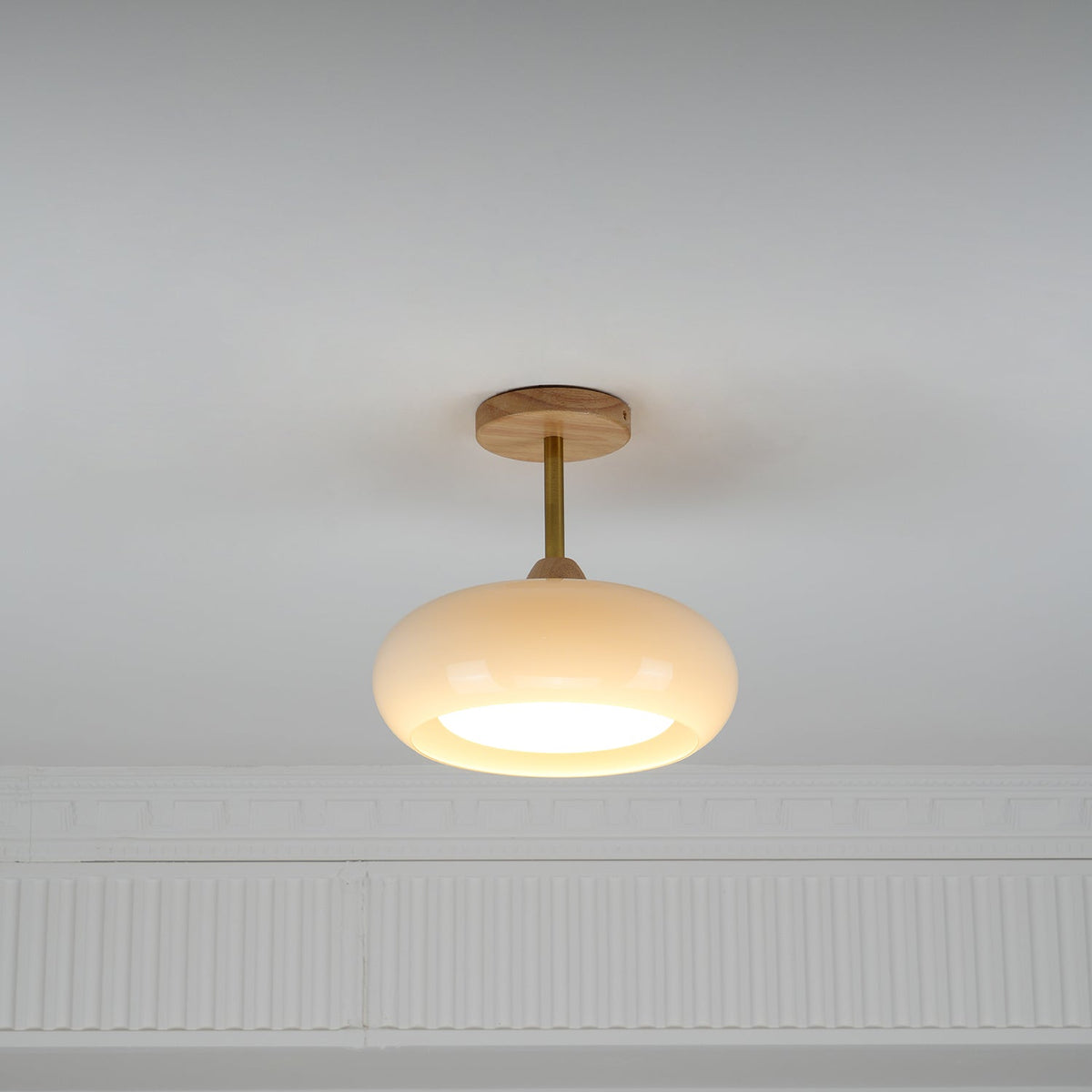 Eskil Ceiling Light Fixture, 11 Inch Ceiling Lamp, Natural Wood Color, Bedroom & Living Room