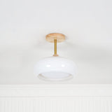 Eskil Ceiling Light Fixture, 11 Inch Ceiling Lamp, Natural Wood Color, Bedroom & Living Room