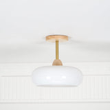 Eskil Ceiling Light Fixture, 11 Inch Ceiling Lamp, Natural Wood Color, Bedroom & Living Room