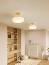Eskil Ceiling Light Fixture, 11 Inch Ceiling Lamp, Natural Wood Color, Bedroom & Living Room