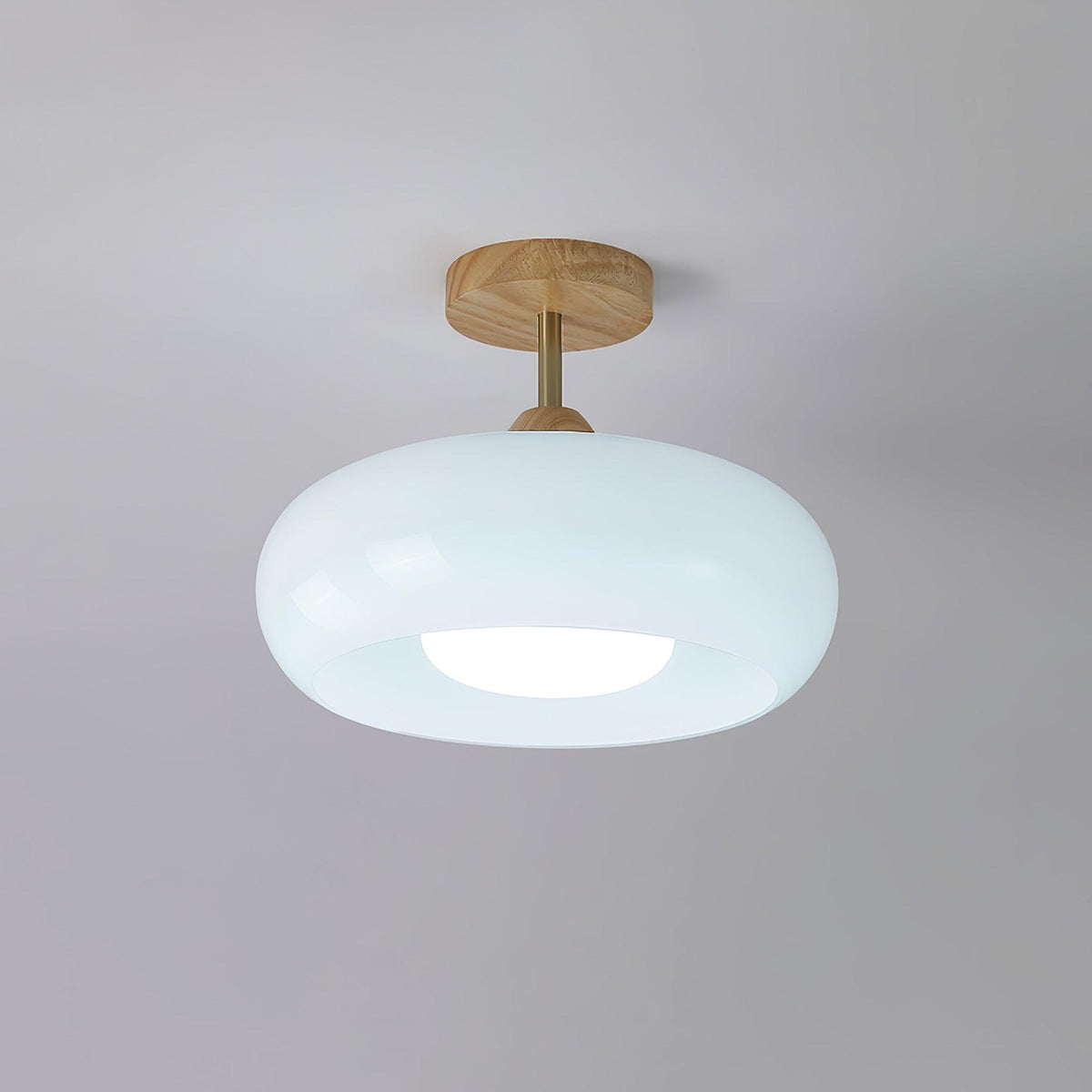 Eskil Ceiling Light Fixture, 11 Inch Ceiling Lamp, Natural Wood Color, Bedroom & Living Room