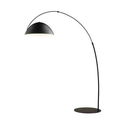 Verse Scandinavian Arc Floor Lamp, Swiveling Shade, Flexible Tapered Arm, Plug-In