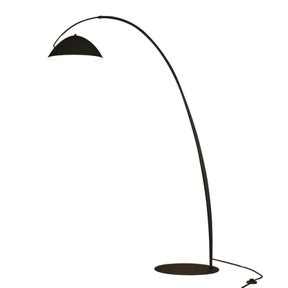 Verse Scandinavian Arc Floor Lamp, Swiveling Shade, Flexible Tapered Arm, Plug-In