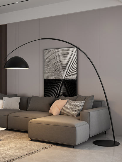 Verse Scandinavian Arc Floor Lamp, Swiveling Shade, Flexible Tapered Arm, Plug-In