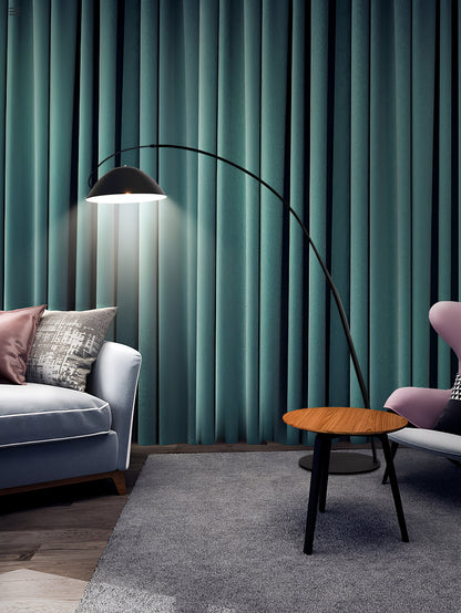 Verse Scandinavian Arc Floor Lamp, Swiveling Shade, Flexible Tapered Arm, Plug-In