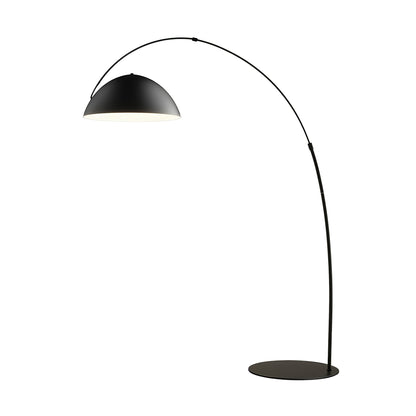 Verse Scandinavian Arc Floor Lamp, Swiveling Shade, Flexible Tapered Arm, Plug-In