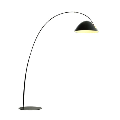 Verse Scandinavian Arc Floor Lamp, Swiveling Shade, Flexible Tapered Arm, Plug-In