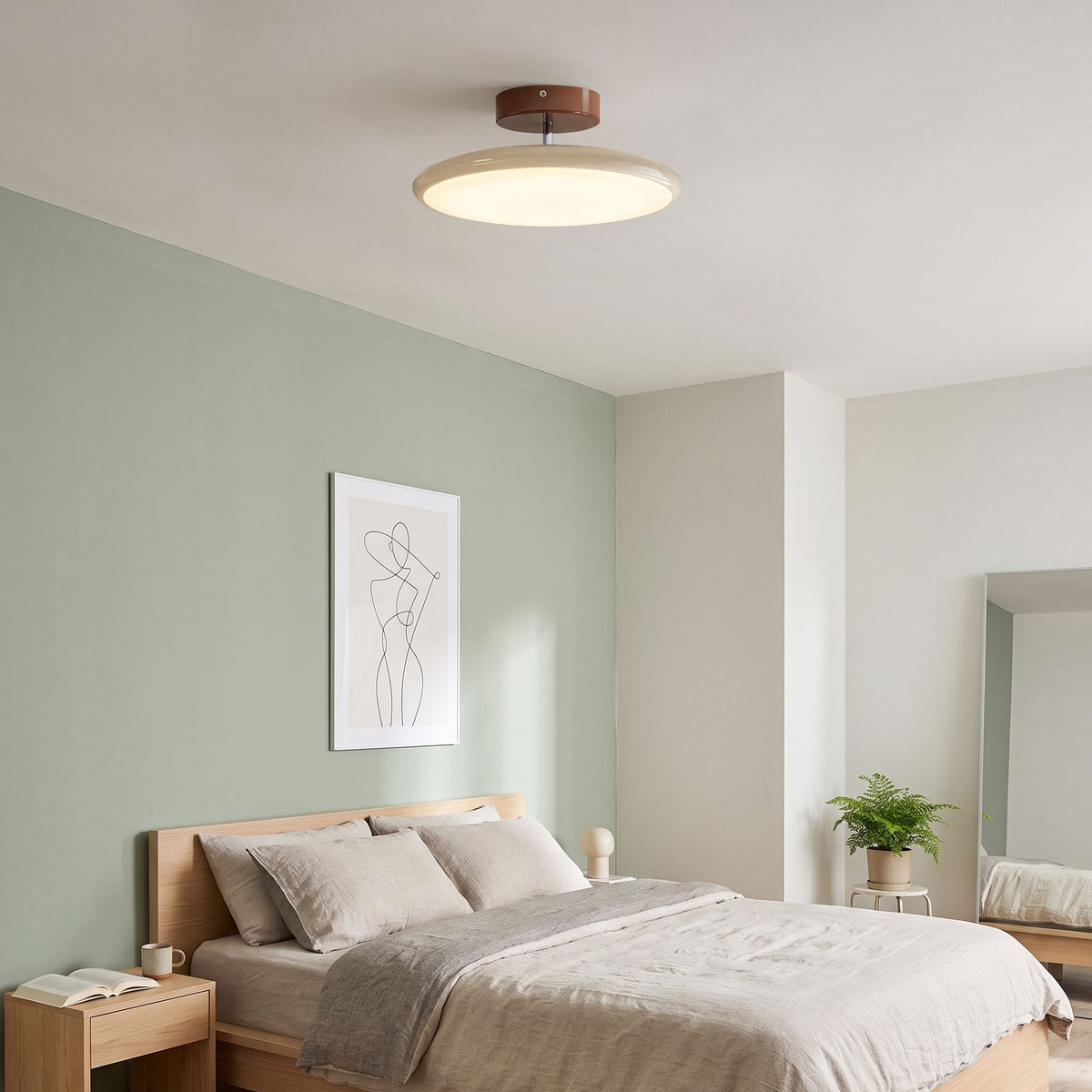 Tavi Ceiling Lights for Bedroom LED, Modern Flush Mount, 270° Swing Arm, Acrylic Shade