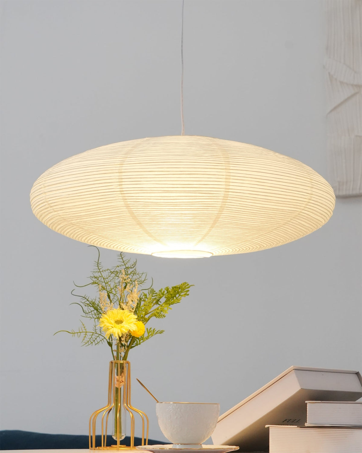 Kitchen Island Pendant Lighting Fixtures, Tomo Washi Paper Pendant, Handcrafted Shade, 3 Sizes