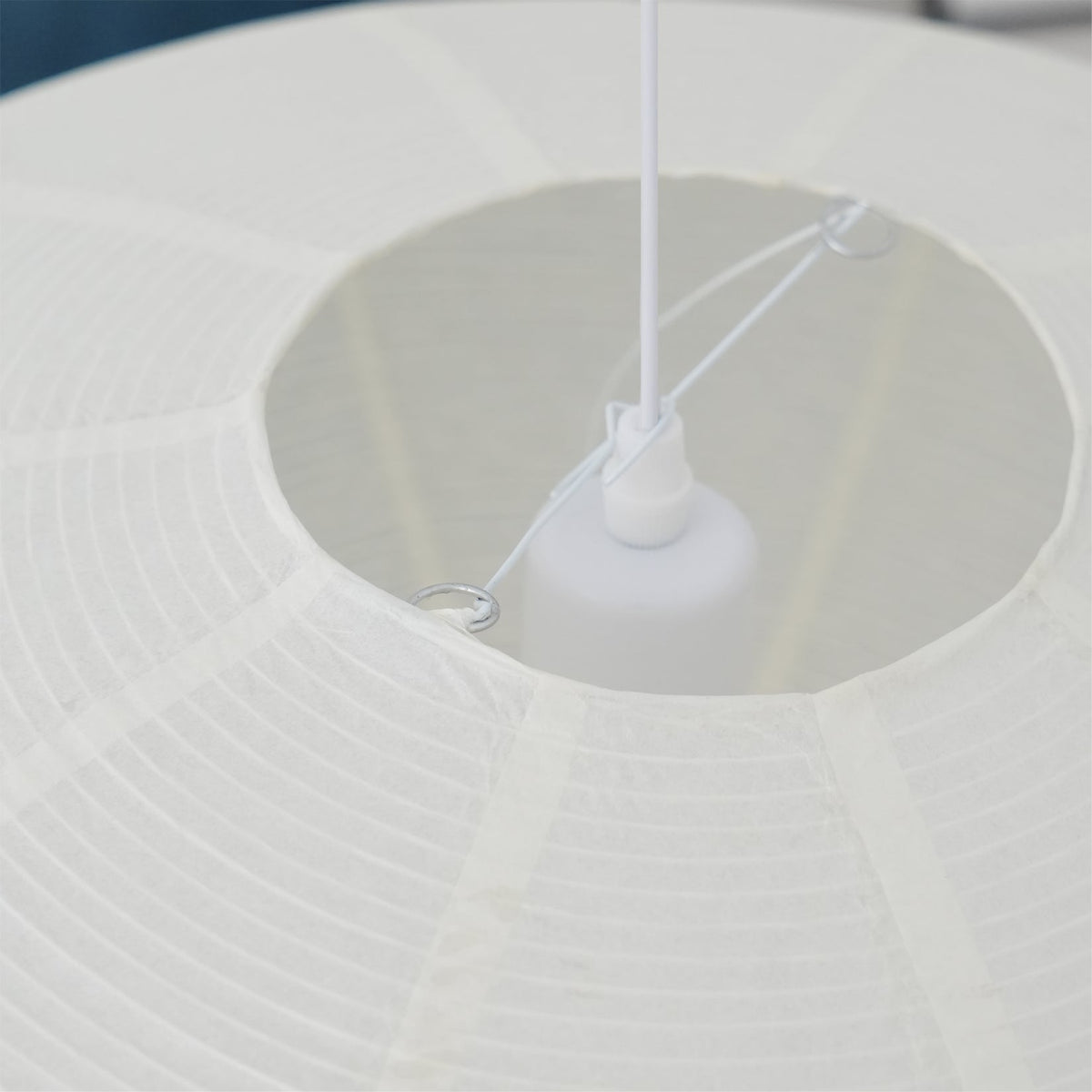 Kumo Washi Paper Light, Swag Pendant Lamp, Round Paper Lampshade, 3 Sizes, White Cable