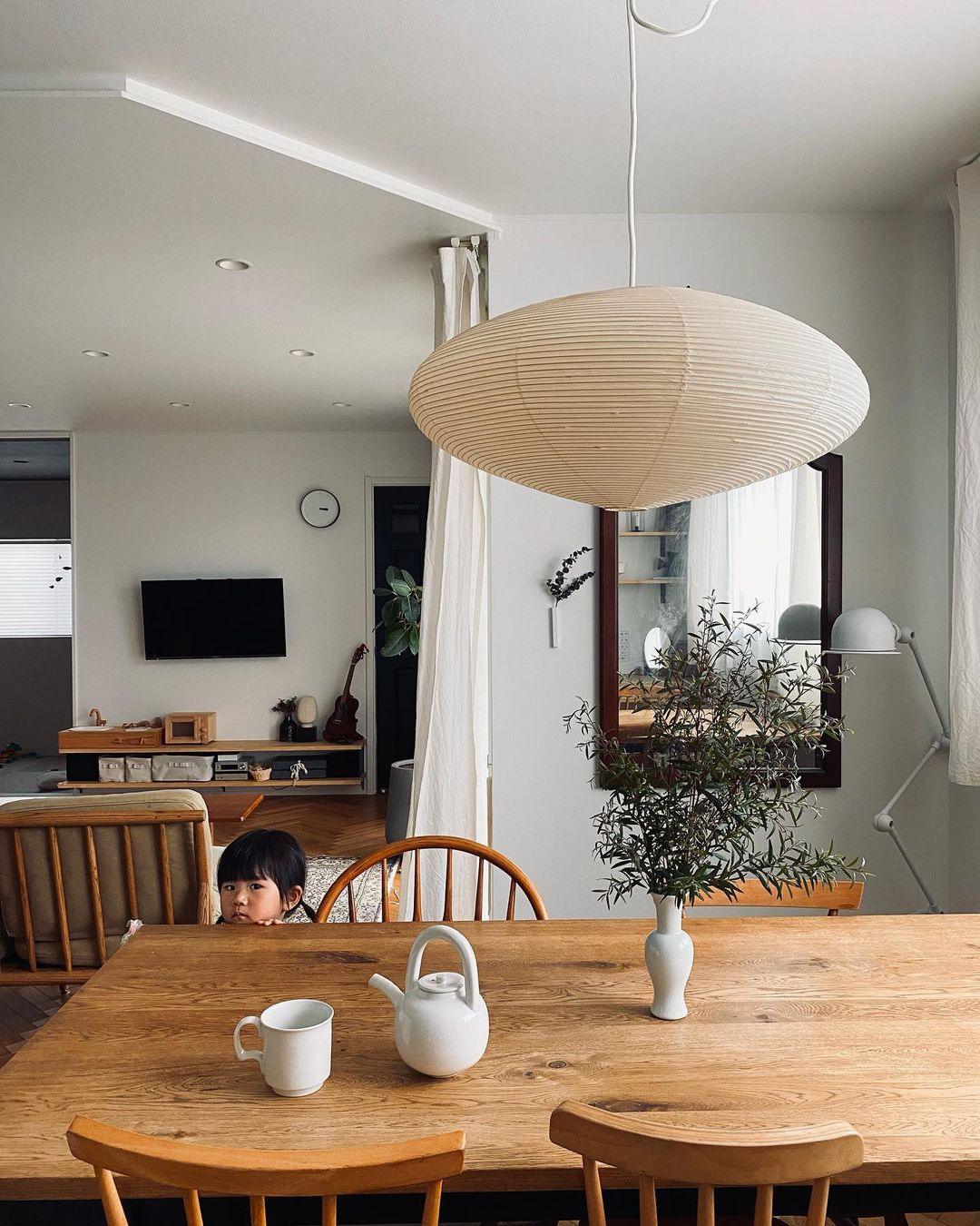 Kitchen Island Pendant Lighting Fixtures, Tomo Washi Paper Pendant, Handcrafted Shade, 3 Sizes