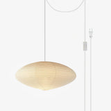 Kumo Washi Paper Light, Swag Pendant Lamp, Round Paper Lampshade, 3 Sizes, White Cable