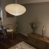 Kumo Washi Paper Light, Swag Pendant Lamp, Round Paper Lampshade, 3 Sizes, White Cable