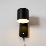 Plug In Wall Sconce, Rotatable Cylinder Wall Lamp, 4 Colors, US, UK or EU Plug, 11.8 in Tall