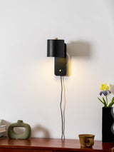 Plug In Wall Sconce, Rotatable Cylinder Wall Lamp, 4 Colors, US, UK or EU Plug, 11.8 in Tall