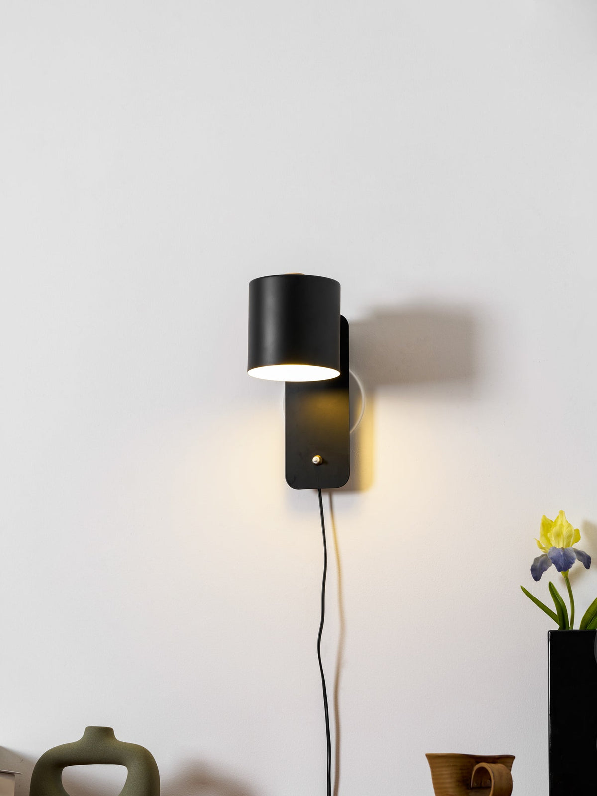 Plug In Wall Sconce, Rotatable Cylinder Wall Lamp, 4 Colors, US, UK or EU Plug, 11.8 in Tall