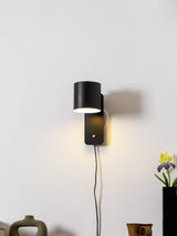 Plug In Wall Sconce, Rotatable Cylinder Wall Lamp, 4 Colors, US, UK or EU Plug, 11.8 in Tall