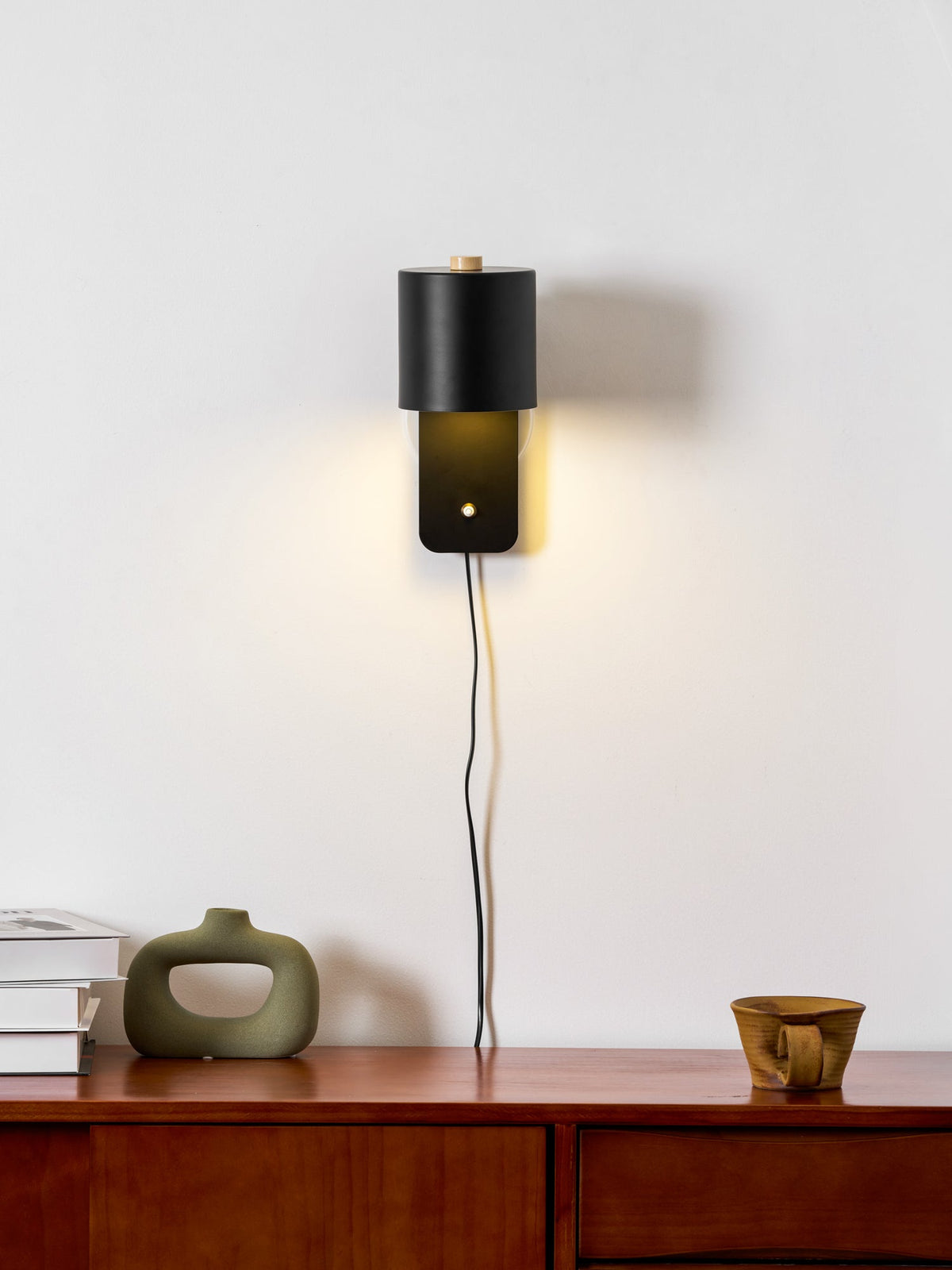 Plug In Wall Sconce, Rotatable Cylinder Wall Lamp, 4 Colors, US, UK or EU Plug, 11.8 in Tall