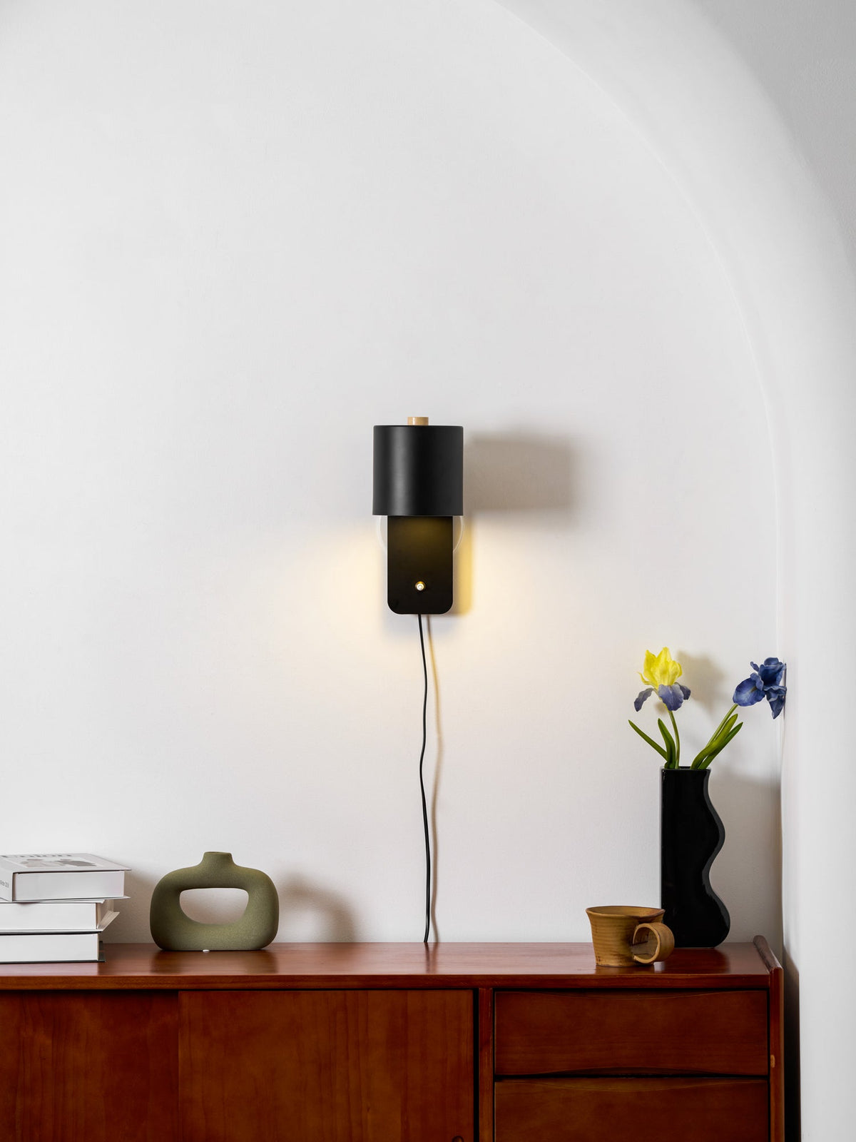 Plug In Wall Sconce, Rotatable Cylinder Wall Lamp, 4 Colors, US, UK or EU Plug, 11.8 in Tall