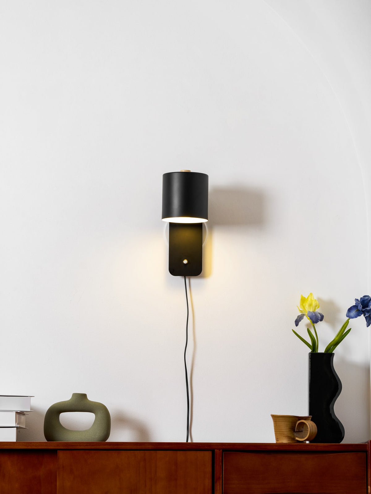 Plug In Wall Sconce, Rotatable Cylinder Wall Lamp, 4 Colors, US, UK or EU Plug, 11.8 in Tall