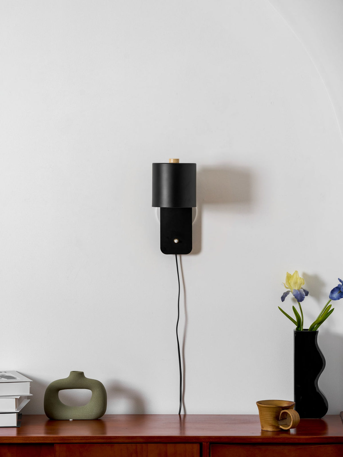 Plug In Wall Sconce, Rotatable Cylinder Wall Lamp, 4 Colors, US, UK or EU Plug, 11.8 in Tall