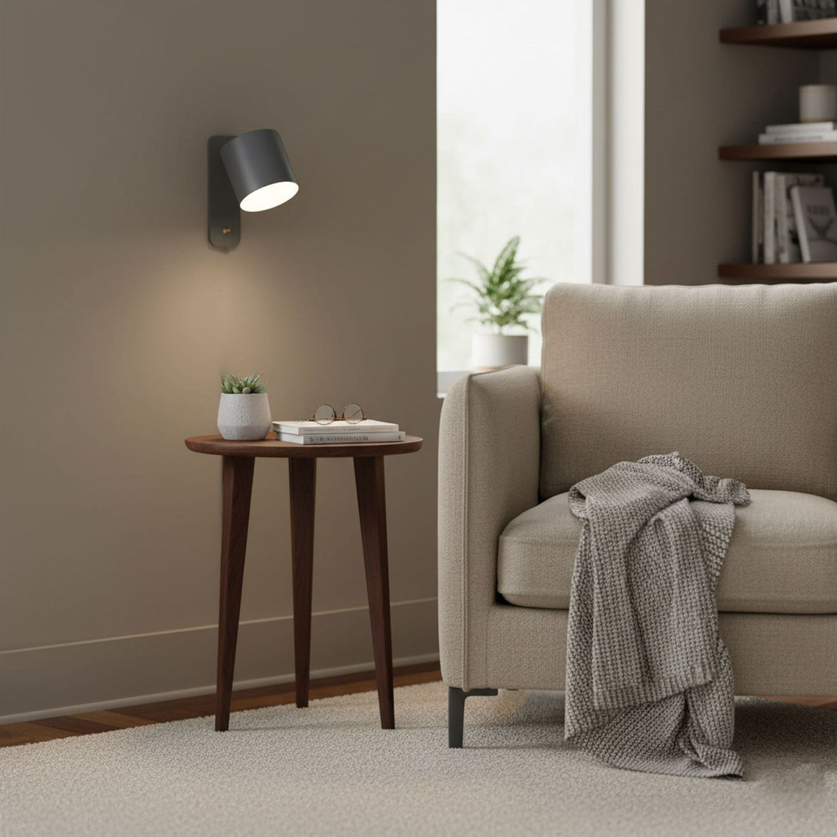 Aksel Wall Sconces, Rotatable Cylinder Wall Light, Slim Tube Design, 4 Colors, 11.8 in Tall
