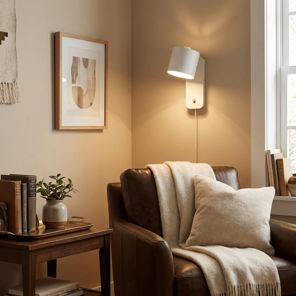 Plug In Wall Sconce, Rotatable Cylinder Wall Lamp, 4 Colors, US, UK or EU Plug, 11.8 in Tall