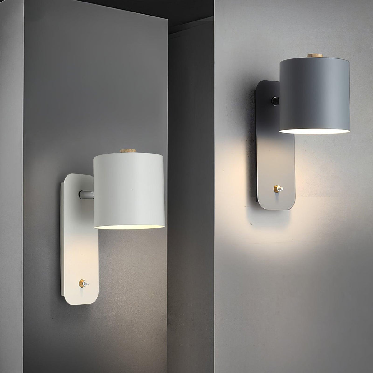 Aksel Wall Sconces, Rotatable Cylinder Wall Light, Slim Tube Design, 4 Colors, 11.8 in Tall