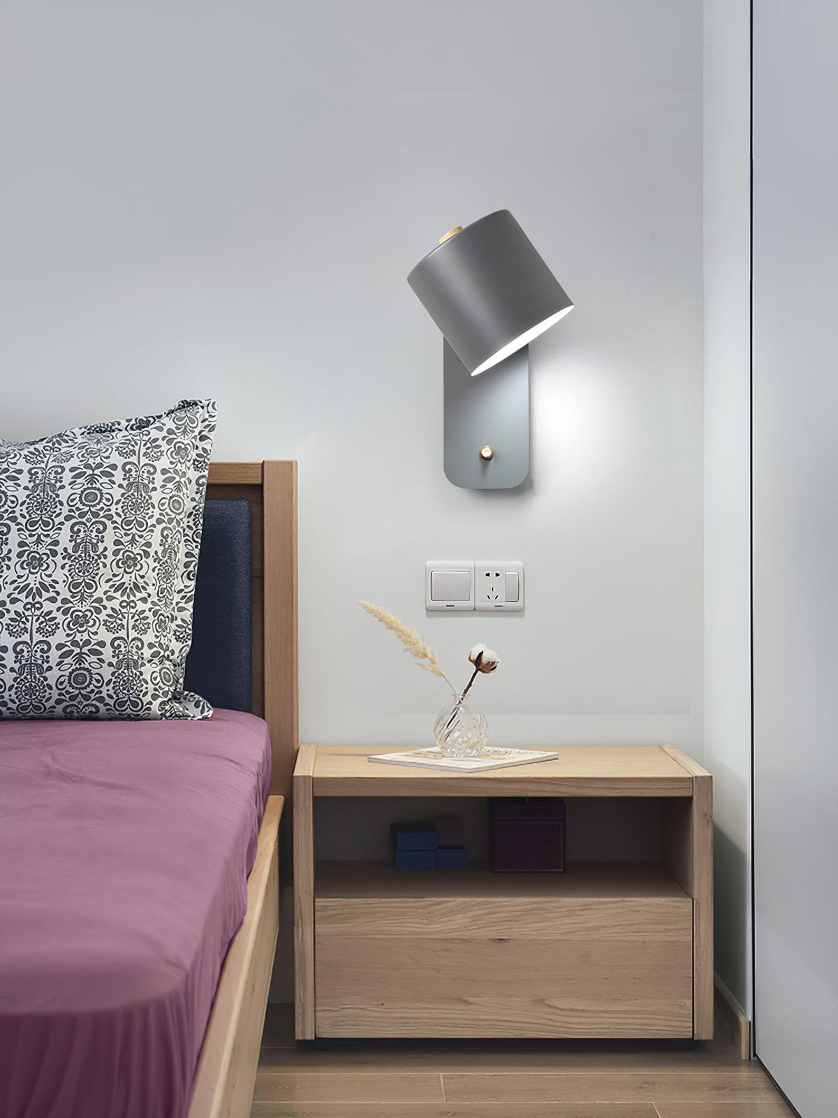 Aksel Wall Sconces, Rotatable Cylinder Wall Light, Slim Tube Design, 4 Colors, 11.8 in Tall