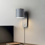Plug In Wall Sconce, Rotatable Cylinder Wall Lamp, 4 Colors, US, UK or EU Plug, 11.8 in Tall