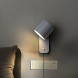 Plug In Wall Sconce, Rotatable Cylinder Wall Lamp, 4 Colors, US, UK or EU Plug, 11.8 in Tall