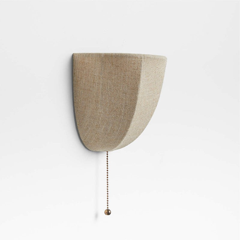 Alma Wall Lighting Sconce, Compact Linen Wall Sconce, Warm Diffused Glow, Bedroom & Hallway
