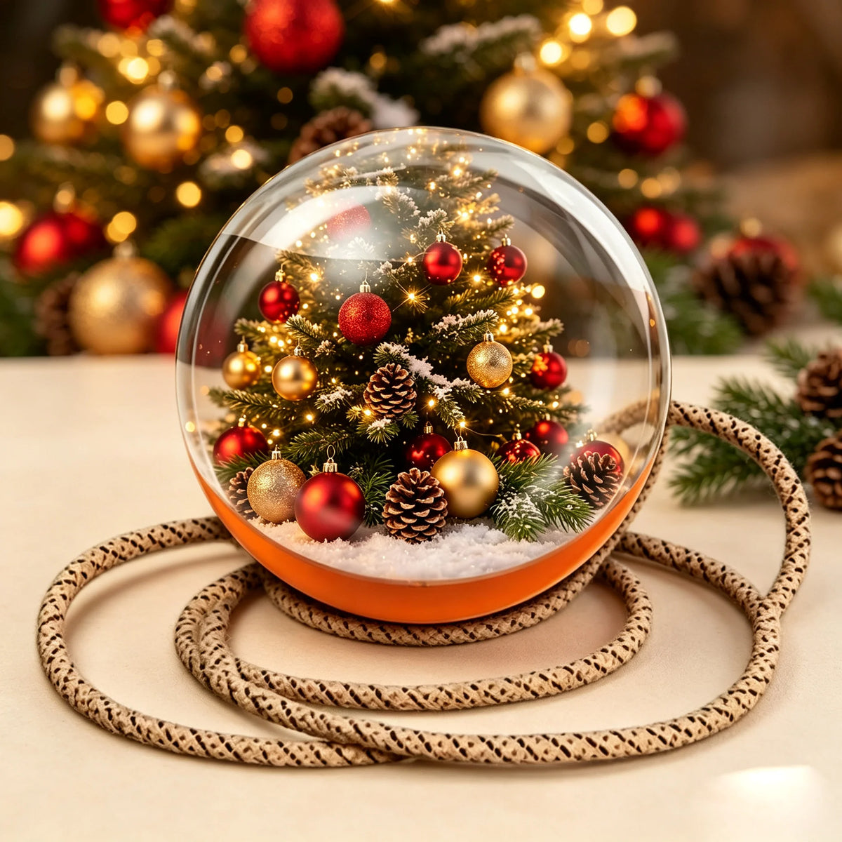 Rechargeable crystal ball showing a video