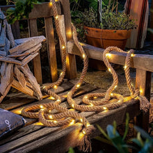 Solar Hemp Rope String Lights, Outdoor Waterproof, Patio, Garden & Pergola