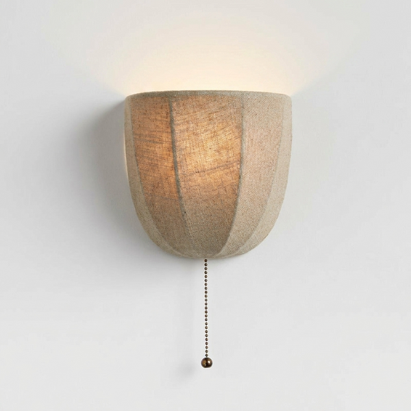 Alma Wall Lighting Sconce, Compact Linen Wall Sconce, Warm Diffused Glow, Bedroom & Hallway