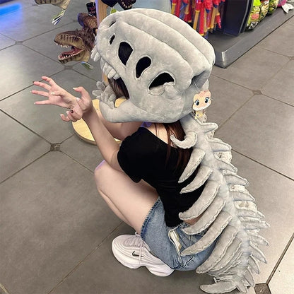 Dinosaur skeleton costume with matching skull headgear