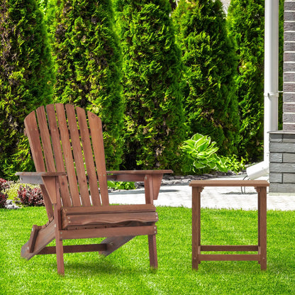 Adirondack Chair Set of 2 – Teak Wood Folding Outdoor Chairs, Tapered Legs