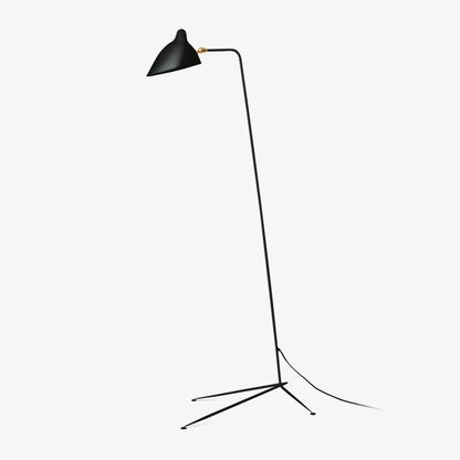 Arm Spider black arc floor lamp with rotating metal arm, front view