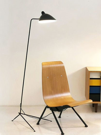 Arm Spider Modern Arc Floor Lamp, Rotating Metal Arm, Brass & Black Finish, Plug-In